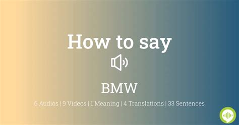 How to pronounce BMW?